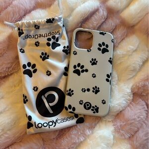 Loopy Case Black and White Paw Design Phone Cover